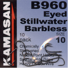 Kamasan B960 Hooks Eyed Stillwater Barbless Hook Size 10