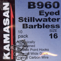 Kamasan B960 Hooks Eyed Stillwater Barbless Hook Size 16
