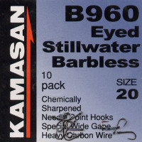 Kamasan B960 Hooks Eyed Stillwater Barbless Hook Size 20