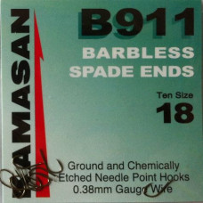 KAMASAN B911 SPADE END BARBLESS HOOKS SIZE 18